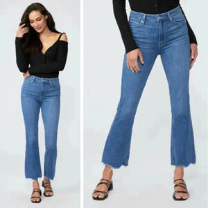 Paige Claudine High Rise Ankle Jean Seine Wash Distressed Preppy Trendy Academia
